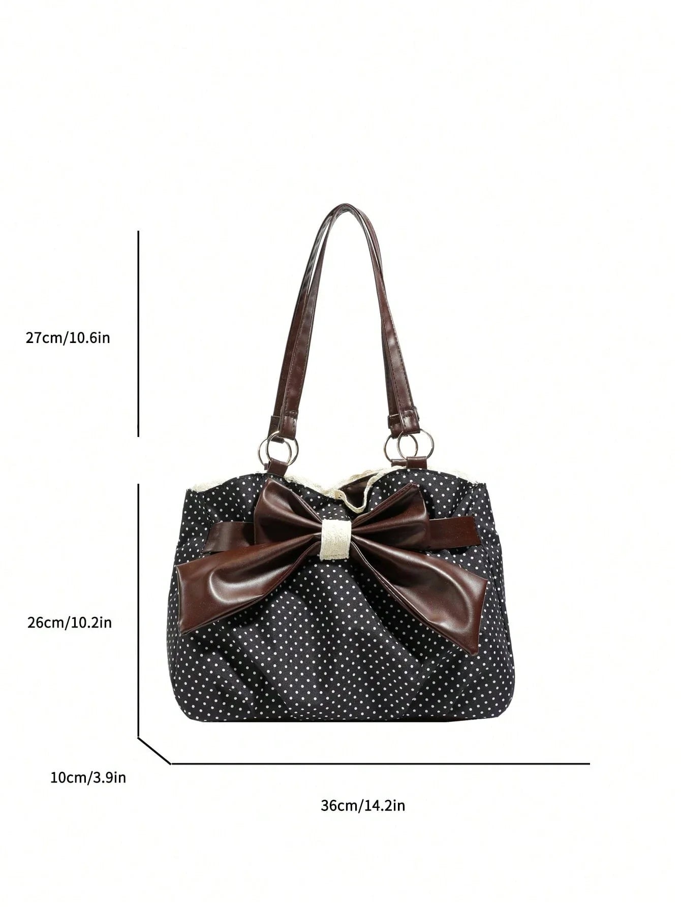 Large Polka Dot Ruffle Tote Bag