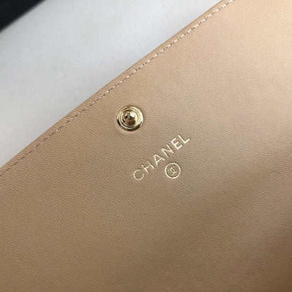 Chanel 19 Quilted Flap Wallet Long Goatskin