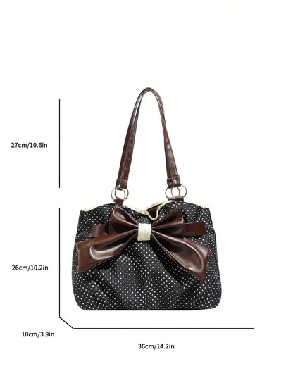 Large Polka Dot Ruffle Tote Bag