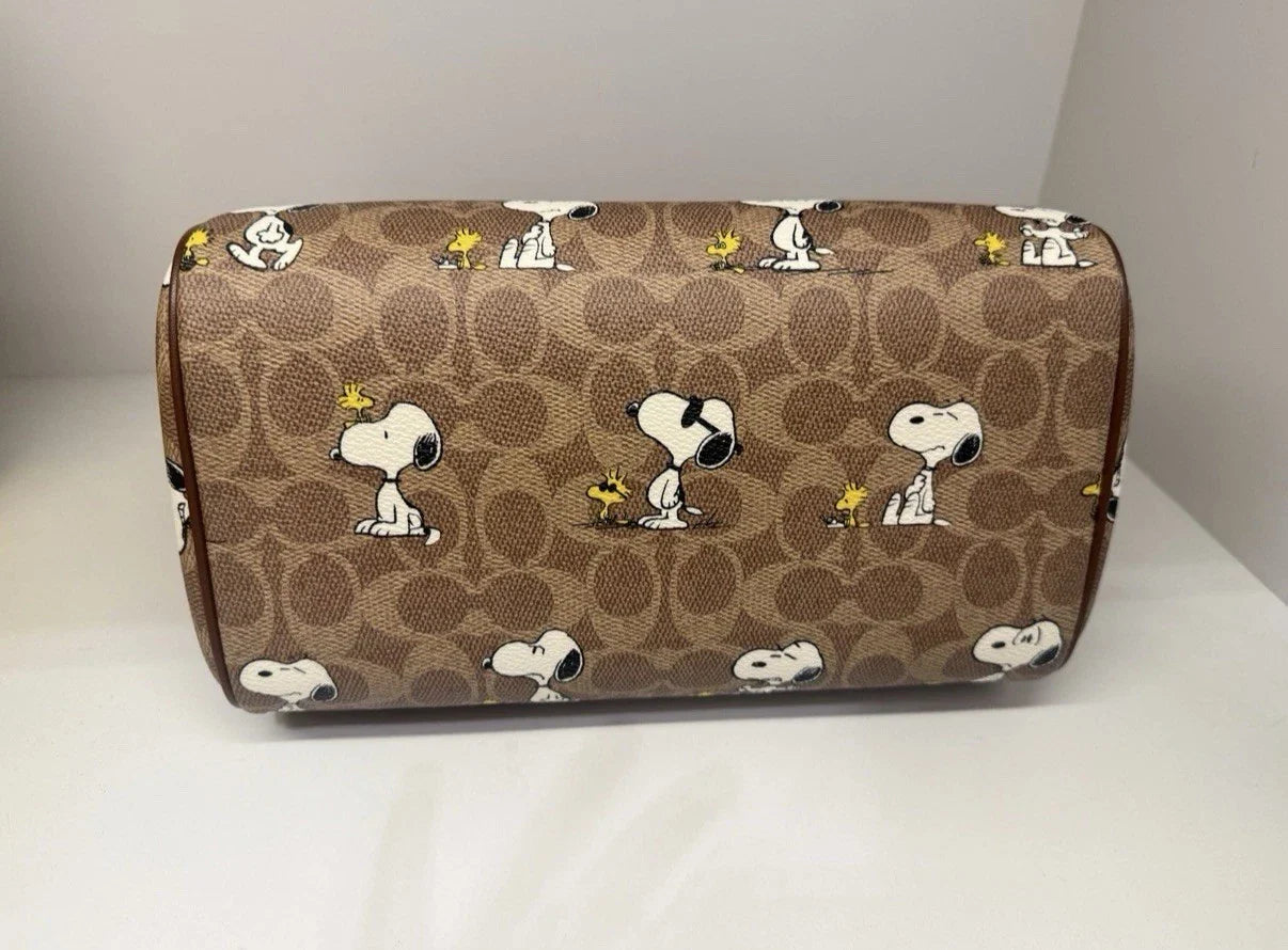 Coach X Peanuts Rowan Satchel Bag Signature Canvas