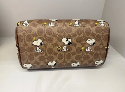 Coach X Peanuts Rowan Satchel Bag Signature Canvas