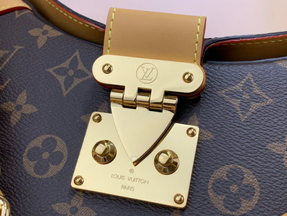 LV Twinny Monogram Canvas Shoulder Crossbody Bag with Chain Strap and Leather Trim (29 x 19 x 9) cm