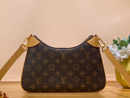 LV Twinny Monogram Canvas Shoulder Crossbody Bag with Chain Strap and Leather Trim (29 x 19 x 9) cm