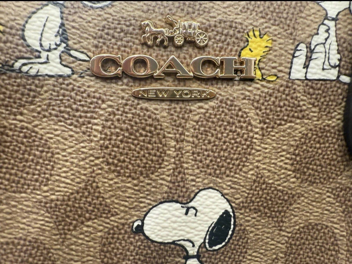 Coach X Peanuts Rowan Satchel Bag Signature Canvas