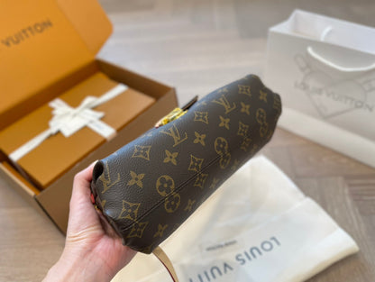LV Pochette Métis Monogram Canvas Handle Crossbody Bag with Leather Trim and Shoulder Strap