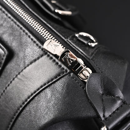 Louis Vuitton Nano Biker Bag in Black Lambskin Leather – Top Handle & Shoulder Carry (M14623)