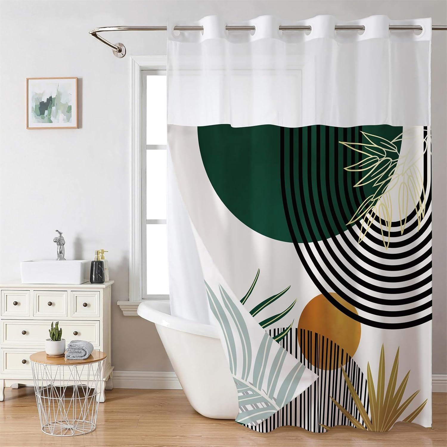 (Size Variants)Snap In Shower Curtain