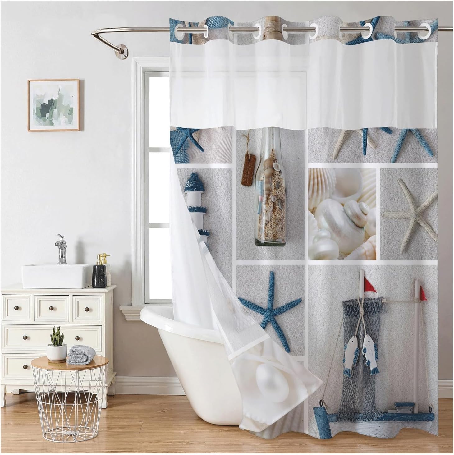 (Size Variants)Snap In Shower Curtain