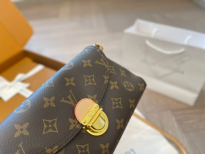 LV Pochette Métis Monogram Canvas Handle Crossbody Bag with Leather Trim and Shoulder Strap
