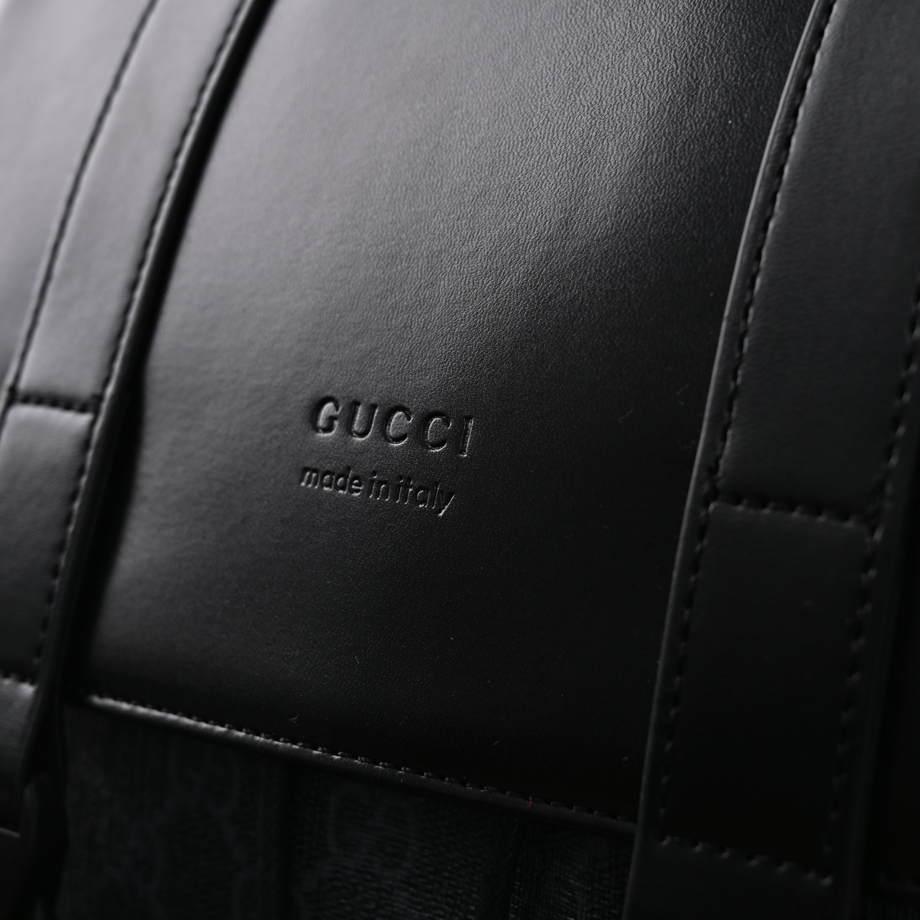 Gucci GG Supreme Monogram Backpack with Web Stripe