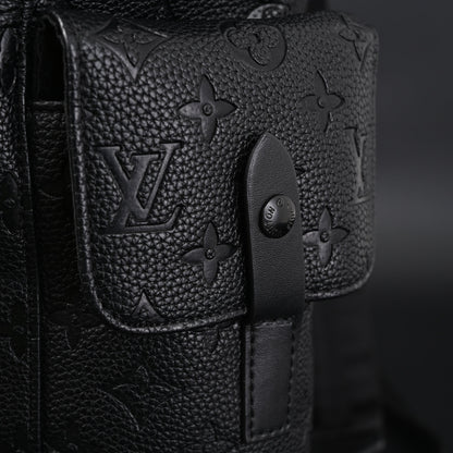 Louis Vuitton Christopher PM Backpack Monogram Shadow Black Leather