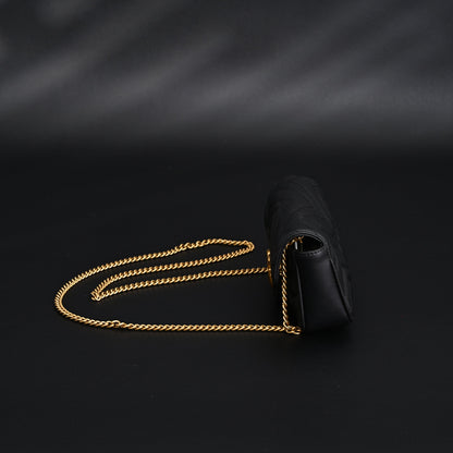 Gucci GG Marmont Matelassé Mini Shoulder Bag – Black Leather with Gold Chain