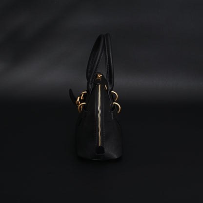 Miu Miu Black Leather Satchel Bag – Medium Structured Tote