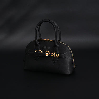 Miu Miu Black Leather Satchel Bag – Medium Structured Tote