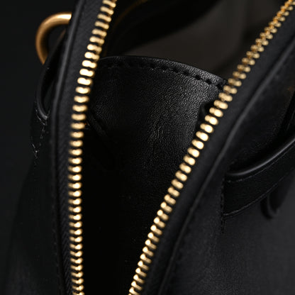 Miu Miu Black Leather Satchel Bag – Medium Structured Tote