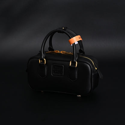 Miu Miu Leather Top Handle Satchel – Classic Black
