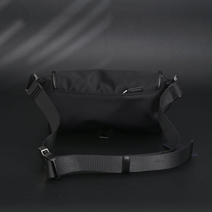 Prada Nylon Black Belt Bag with Silver Logo