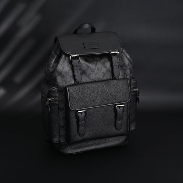 Coach Men’s Leather Backpack – Black Signature Canvas