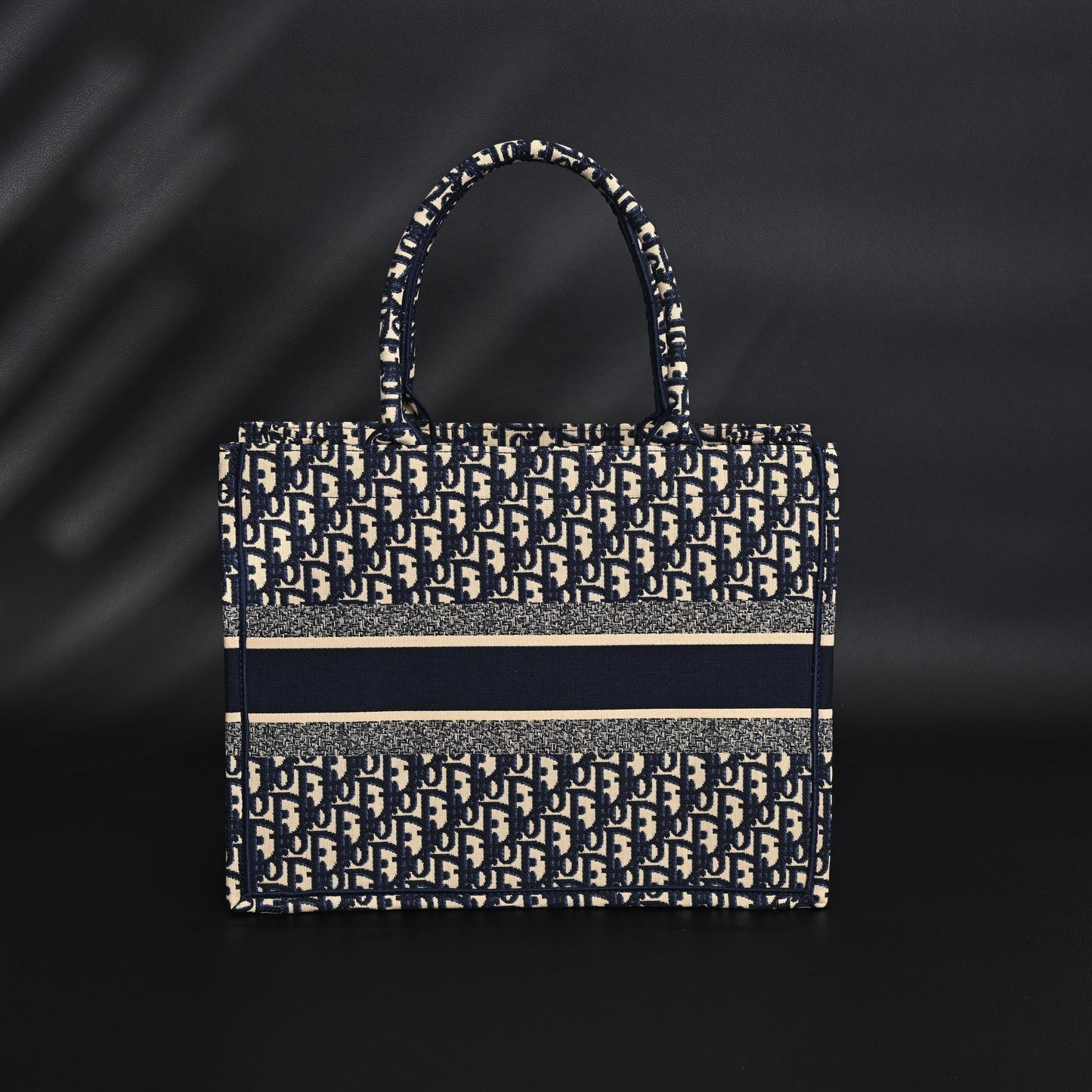 Christian Dior Large Book Tote – Blue Oblique Embroidery