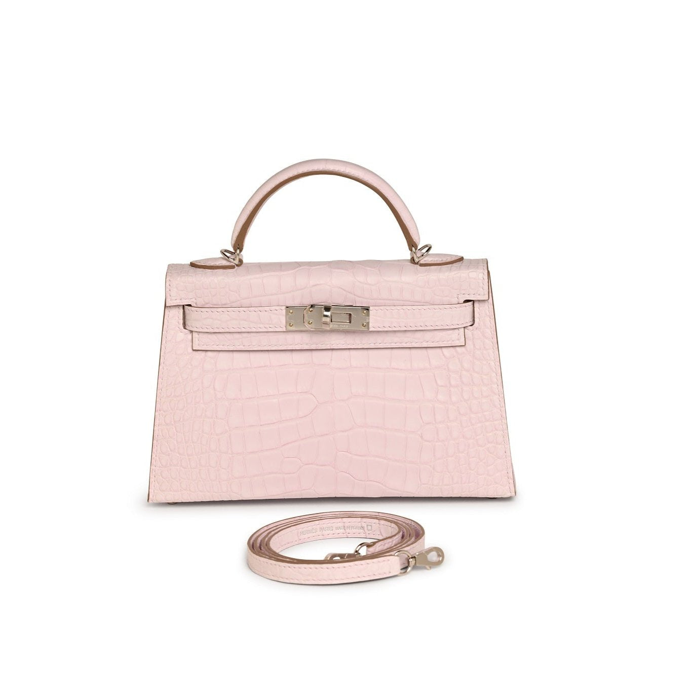 Mauve Pale Crocodile Mini Kelly