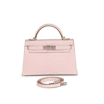 Mauve Pale Crocodile Mini Kelly