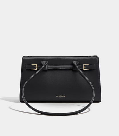 Mossdoom Aurelia Leather Handle Shoulder Bag with Custom Flower Chain (29.7 x 16.5 x 9.5) cm