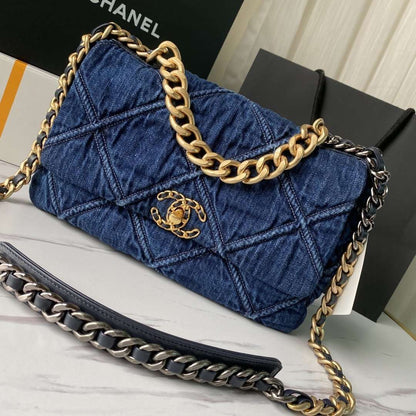 CHANEL 19 Denim Large Flap Bag