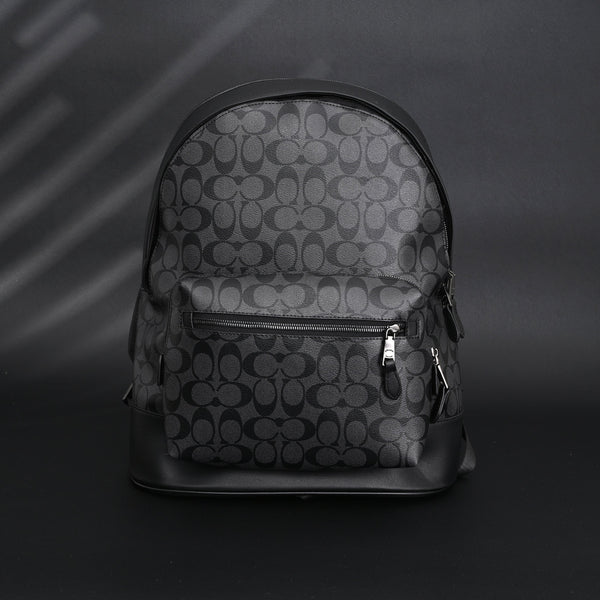 Coach West Backpack – Signature Canvas in Black/Grey