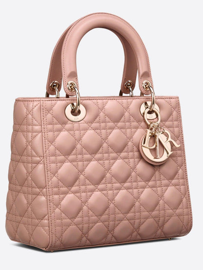 Medium Lady Dior Bag Blush Cannage Lambskin