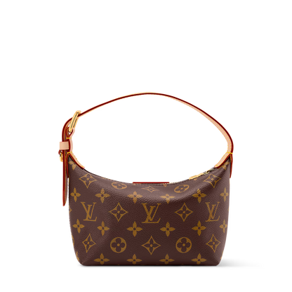 LV Classic Hills Monogram Canvas Handle Shoulder Bag with Simple Adjustable Strap (18.5 x 11 x 6.5) cm