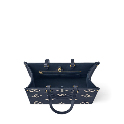LV OnTheGo MM Navy Blue cream