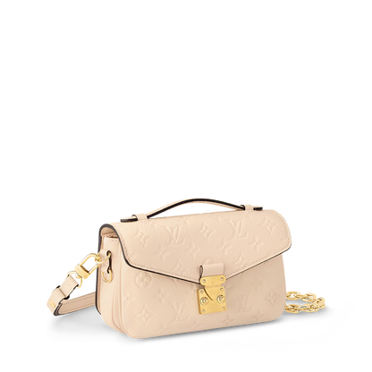 LV Pochette Métis East West Monogram Canvas Handle Crossbody Bag with Chain Strap and Leather Trim (21.5 x 13.5 x 6) cm